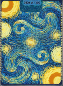 Back of deck 809 of 1100 showing the painting Starry Night