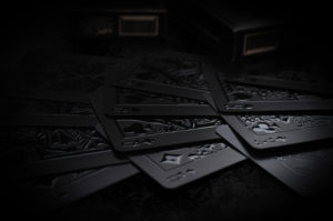 Card faces showing raised printing on the pip and face cards